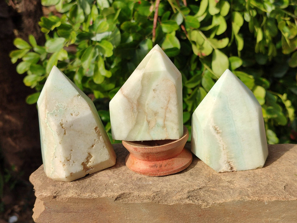 Polished Blue Smithsonite Aragonite Points x 6 From Congo - Toprock Gemstones and Minerals 