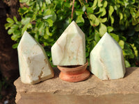 Polished Blue Smithsonite Aragonite Points x 6 From Congo