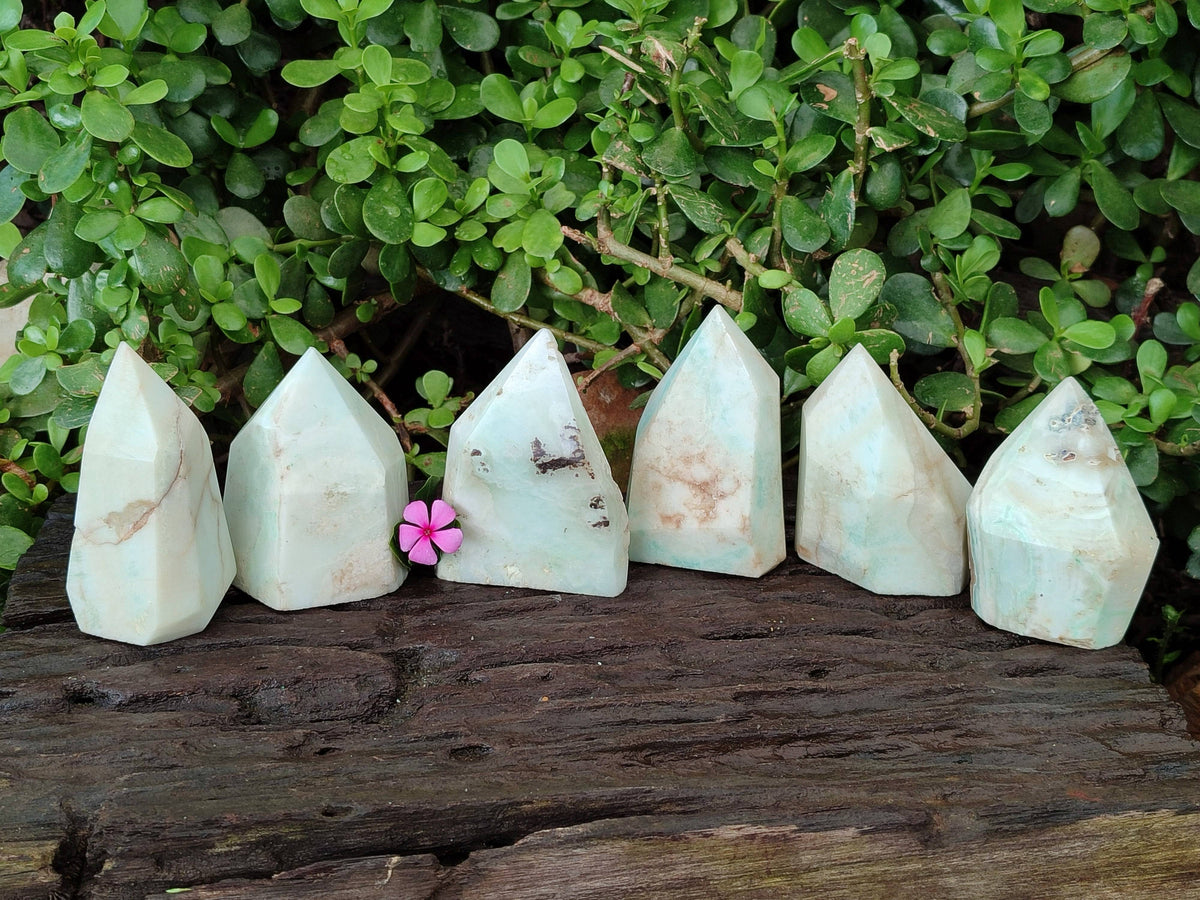 Polished Blue Smithsonite Aragonite Points x 6 From Congo - Toprock Gemstones and Minerals 