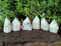 Polished Blue Smithsonite Aragonite Points x 6 From Congo