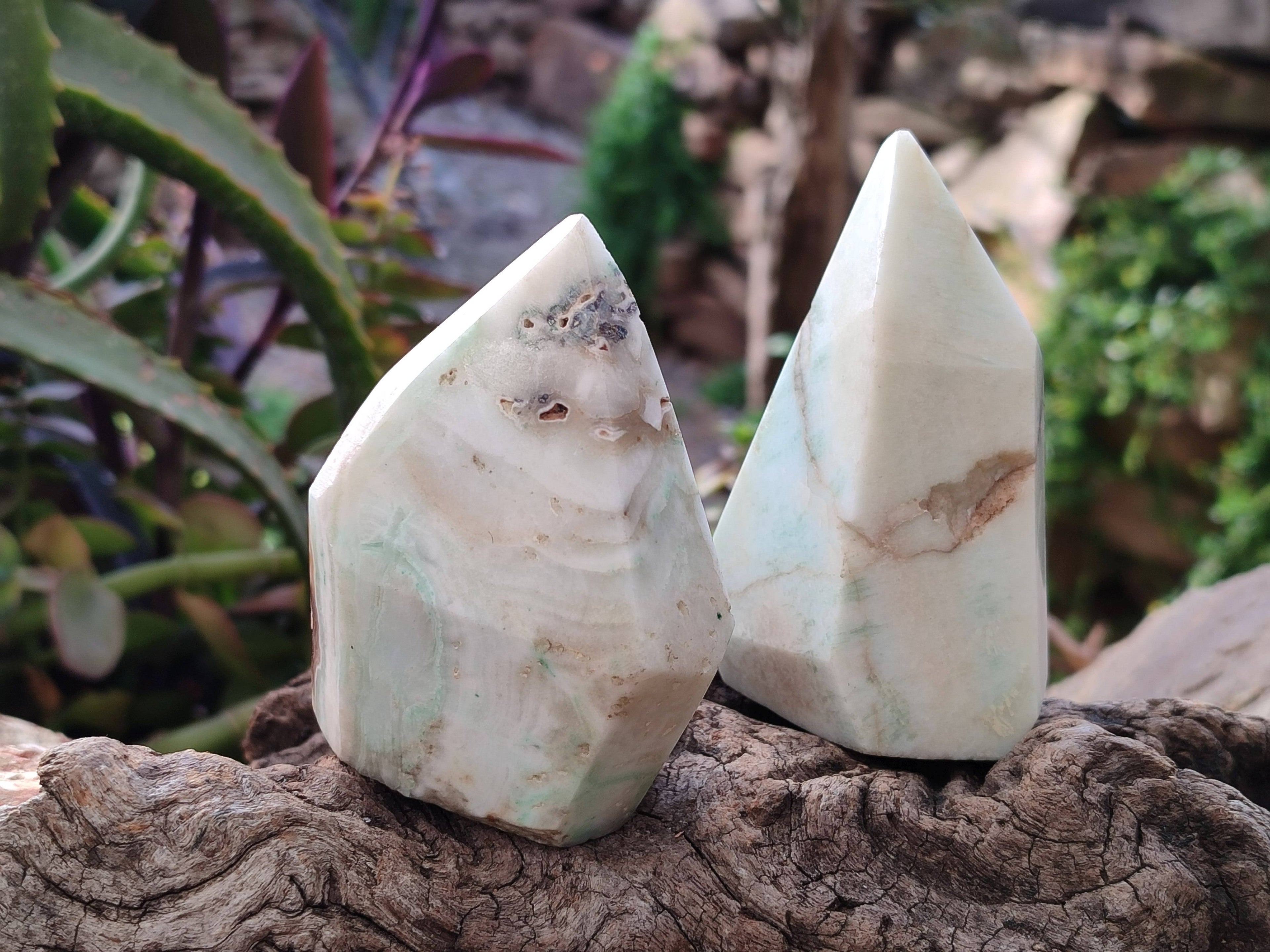 Polished Blue Smithsonite Aragonite Points x 6 From Congo - Toprock Gemstones and Minerals 