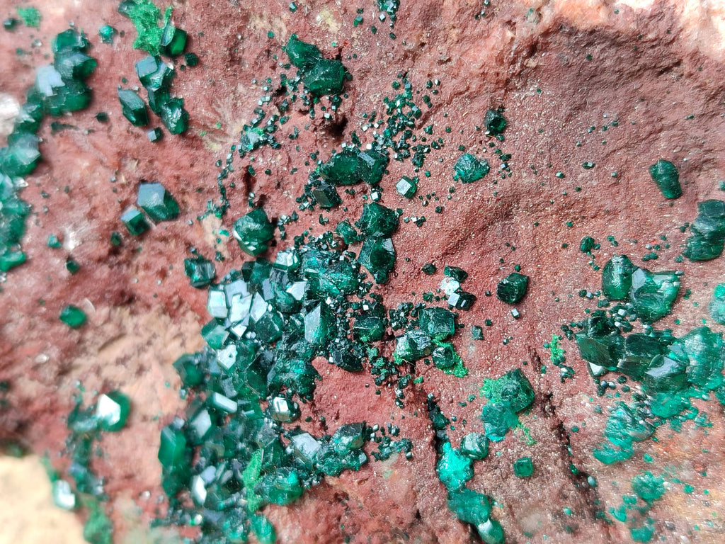 Natural Dioptase on Dolomite Matrix Specimen x 1 From Likasi, Congo - Toprock Gemstones and Minerals 
