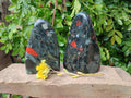 Polished Bloodstone Standing Free Forms x 2 From Swaziland - Toprock Gemstones and Minerals 