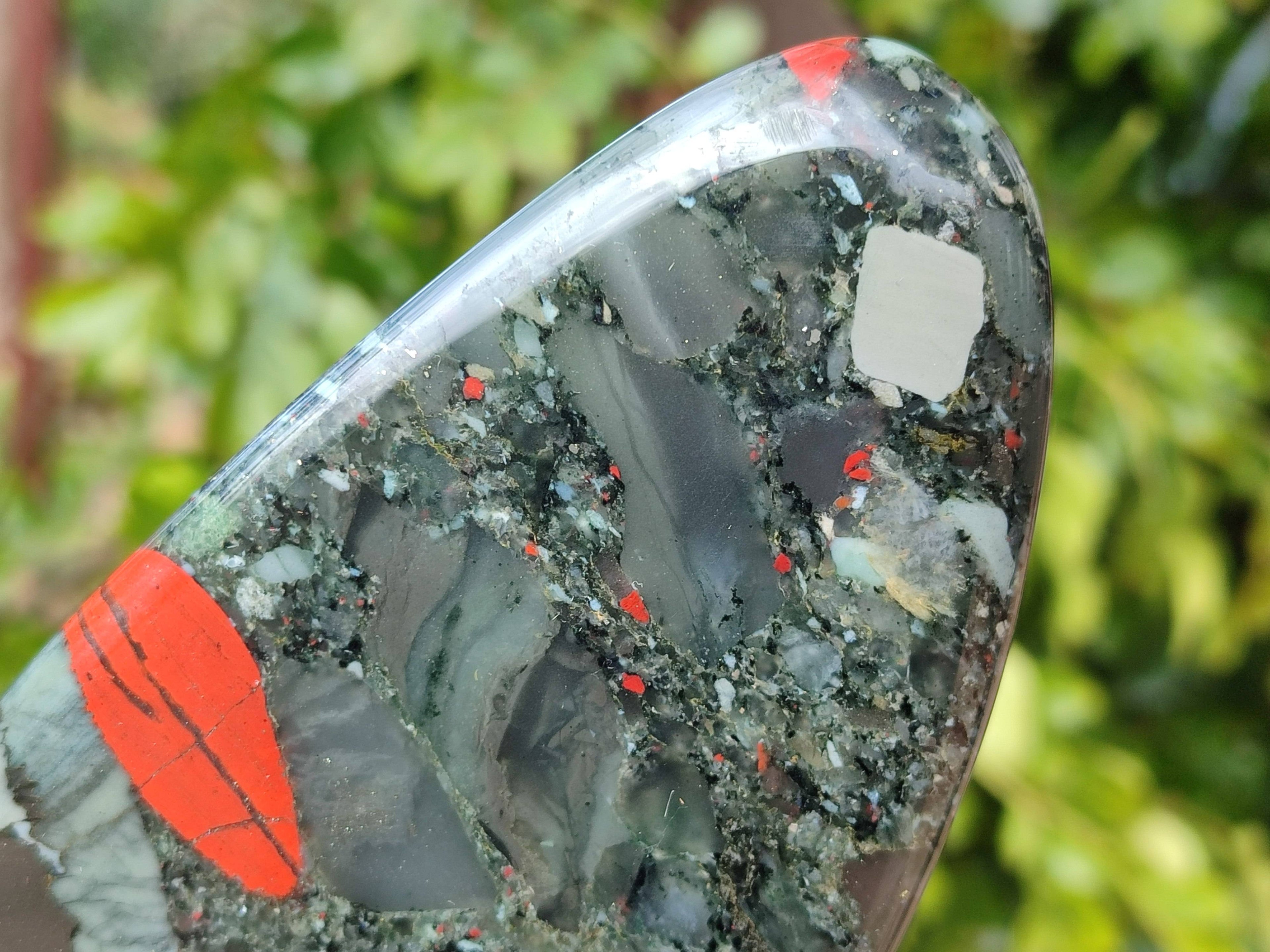 Polished Bloodstone Standing Free Forms x 2 From Swaziland - Toprock Gemstones and Minerals 