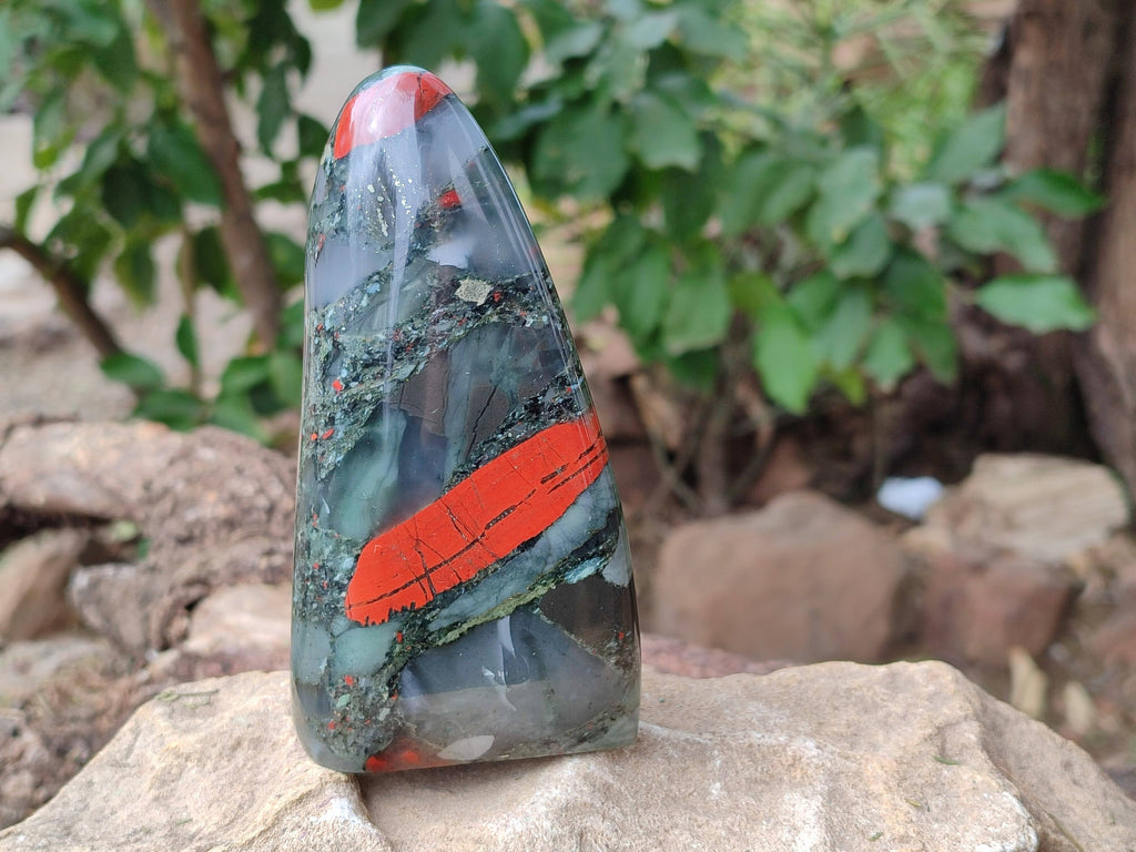 Polished Bloodstone Standing Free Forms x 2 From Swaziland - Toprock Gemstones and Minerals 
