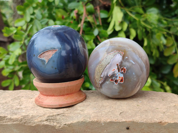 Polished Sashe River Agate Spheres x 4 From Zimbabwe