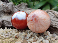 Polished Carnelian Agate Spheres x 6 From Madagascar