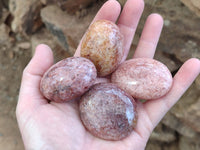 Polished Hematoid Quartz Palm Stones x 20 From Madagascar