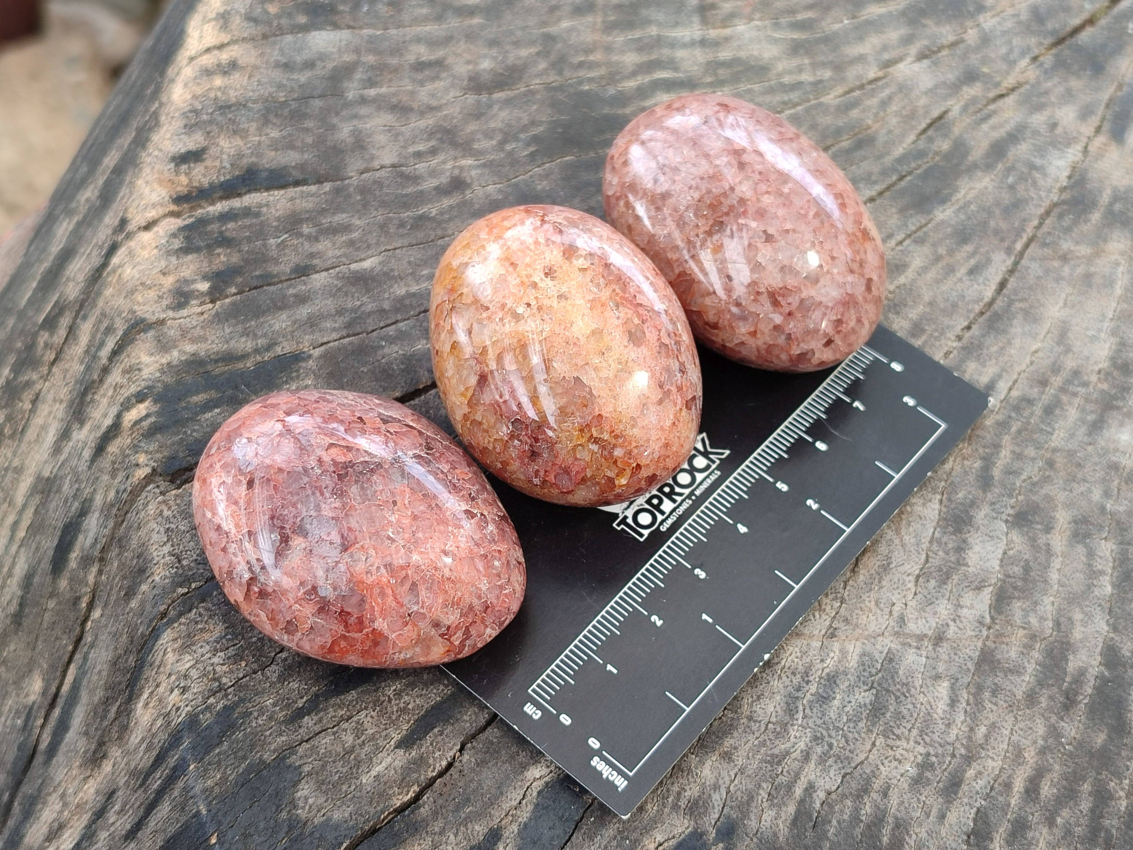 Polished Hematoid Quartz Palm Stones x 20 From Madagascar - Toprock Gemstones and Minerals 