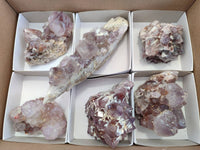 Natural Amethyst Spirit Quartz Clusters x 6 From South Africa