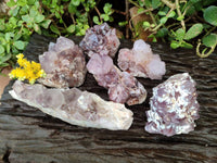 Natural Amethyst Spirit Quartz Clusters x 6 From South Africa