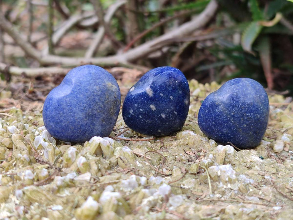 Polished Mini Lazulite Hearts x 35 From Madagascar - Toprock Gemstones and Minerals 