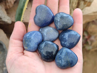 Polished Mini Lazulite Hearts x 35 From Madagascar