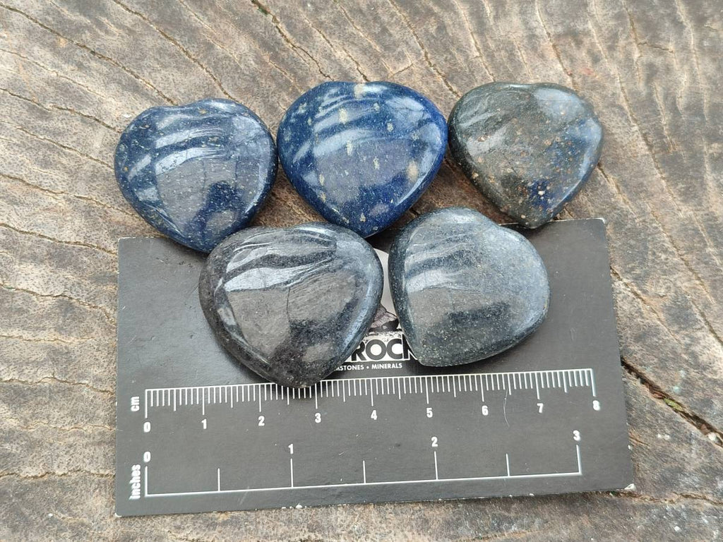 Polished Mini Lazulite Hearts x 35 From Madagascar - Toprock Gemstones and Minerals 