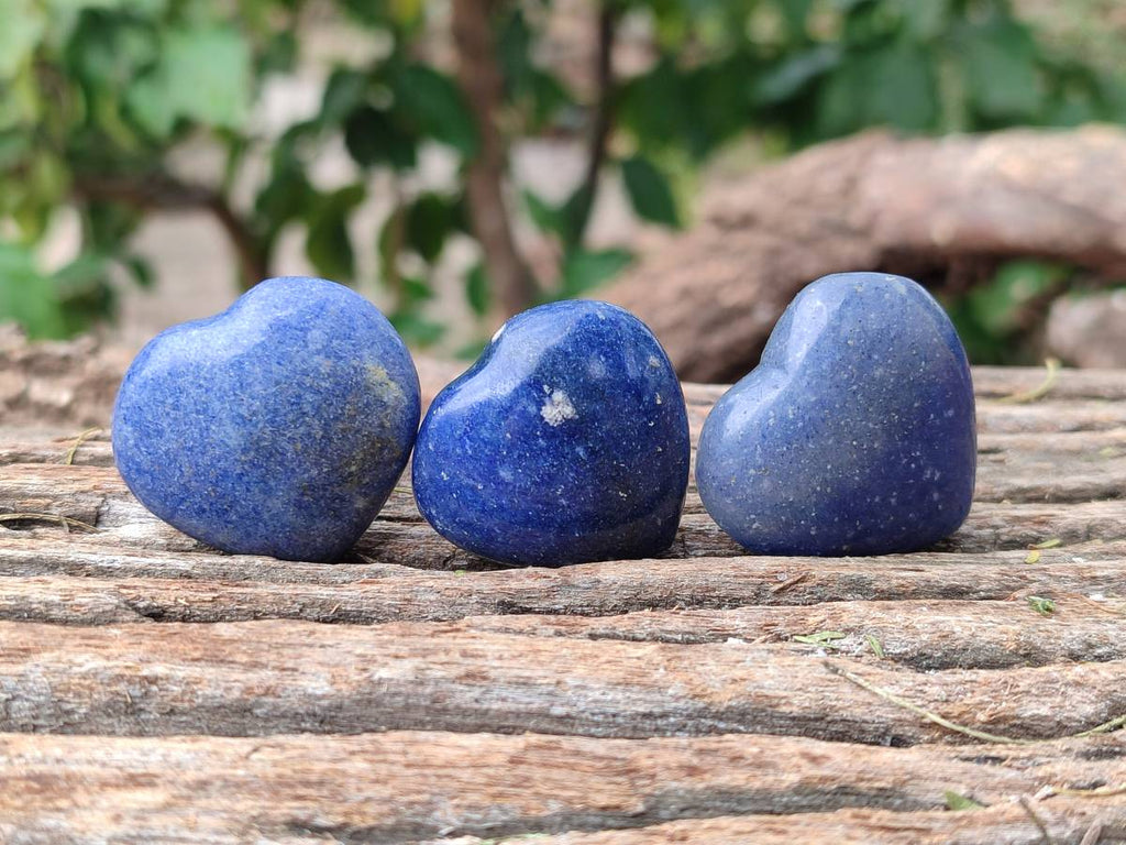 Polished Mini Lazulite Hearts x 35 From Madagascar - Toprock Gemstones and Minerals 