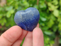 Polished Mini Lazulite Hearts x 35 From Madagascar