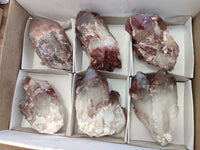 Natural Hematoid Quartz Crystals x 6 From Zimbabwe
