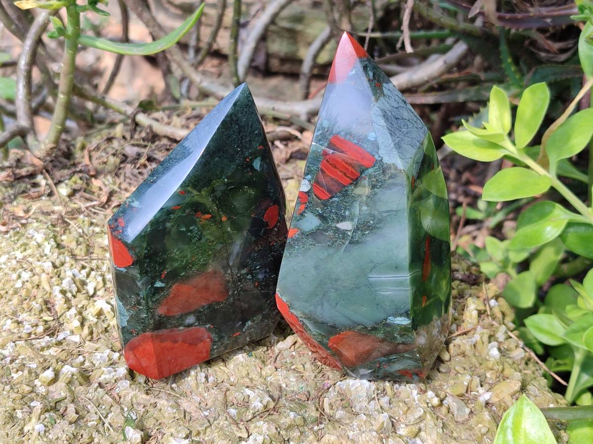 Polished Bloodstone Points x 3 From Swaziland - Toprock Gemstones and Minerals 