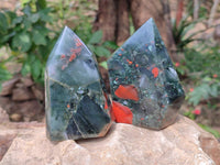 Polished Bloodstone Points x 3 From Swaziland