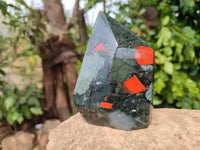 Polished Bloodstone Points x 3 From Swaziland