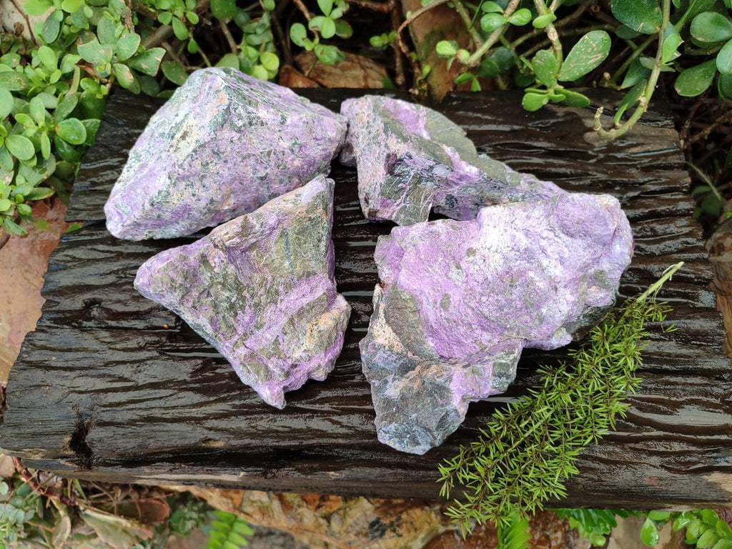 Natural Stichtite Specimens x 4  From Barberton, South Africa - Toprock Gemstones and Minerals 