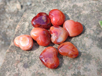 Polished Carnelian Agate Hearts x 20 From Madagascar