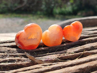 Polished Carnelian Agate Hearts x 20 From Madagascar