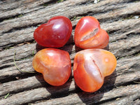 Polished Carnelian Agate Hearts x 20 From Madagascar