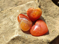 Polished Carnelian Agate Hearts x 20 From Madagascar