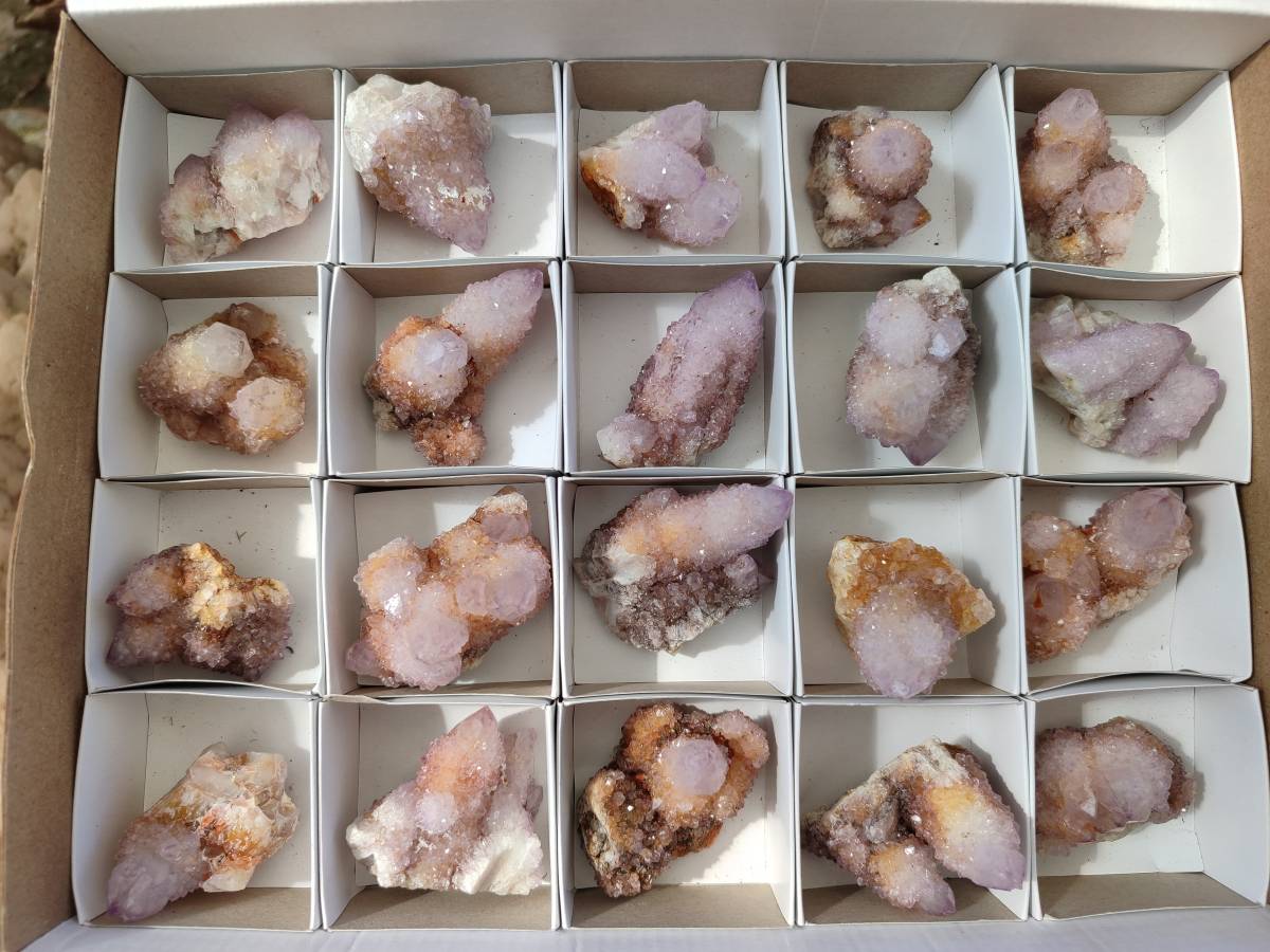 Natural Amethyst Spirit Quartz Crystals x 20 From South Africa - Toprock Gemstones and Minerals 