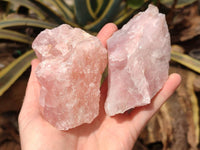 Natural Pink Rose Quartz Cobbed Specimens x 12 From North Cape, South Africa