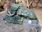 Hand Made Green Verdite Warthog Carving x 1 From Zimbabwe - Toprock Gemstones and Minerals 
