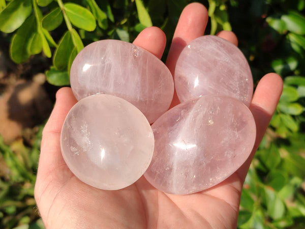 Polished Rose Quartz Palm Stones x 12 From Madagascar