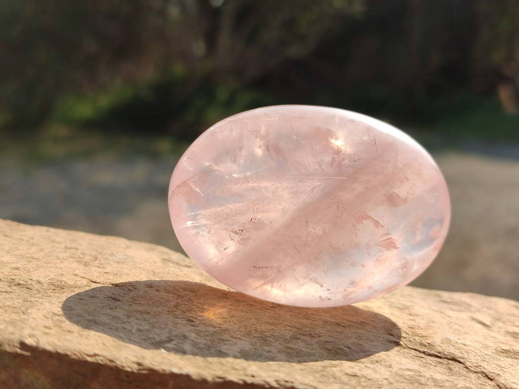 Polished Rose Quartz Palm Stones x 12 From Madagascar - Toprock Gemstones and Minerals 