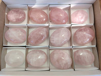 Polished Rose Quartz Palm Stones x 12 From Madagascar