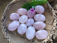 Polished Rose Quartz Palm Stones x 12 From Madagascar