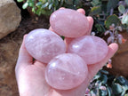 Polished Rose Quartz Palm Stones x 12 From Madagascar - Toprock Gemstones and Minerals 