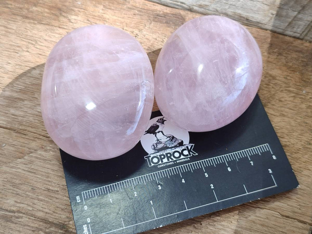 Polished Rose Quartz Palm Stones x 12 From Madagascar - Toprock Gemstones and Minerals 