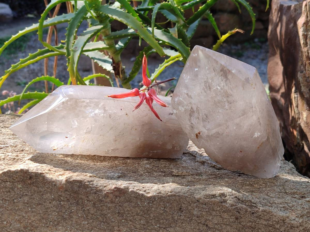 Polished Quartz Crystals x 2 From Angola - Toprock Gemstones and Minerals 