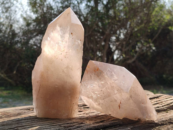 Polished Quartz Crystals x 2 From Angola