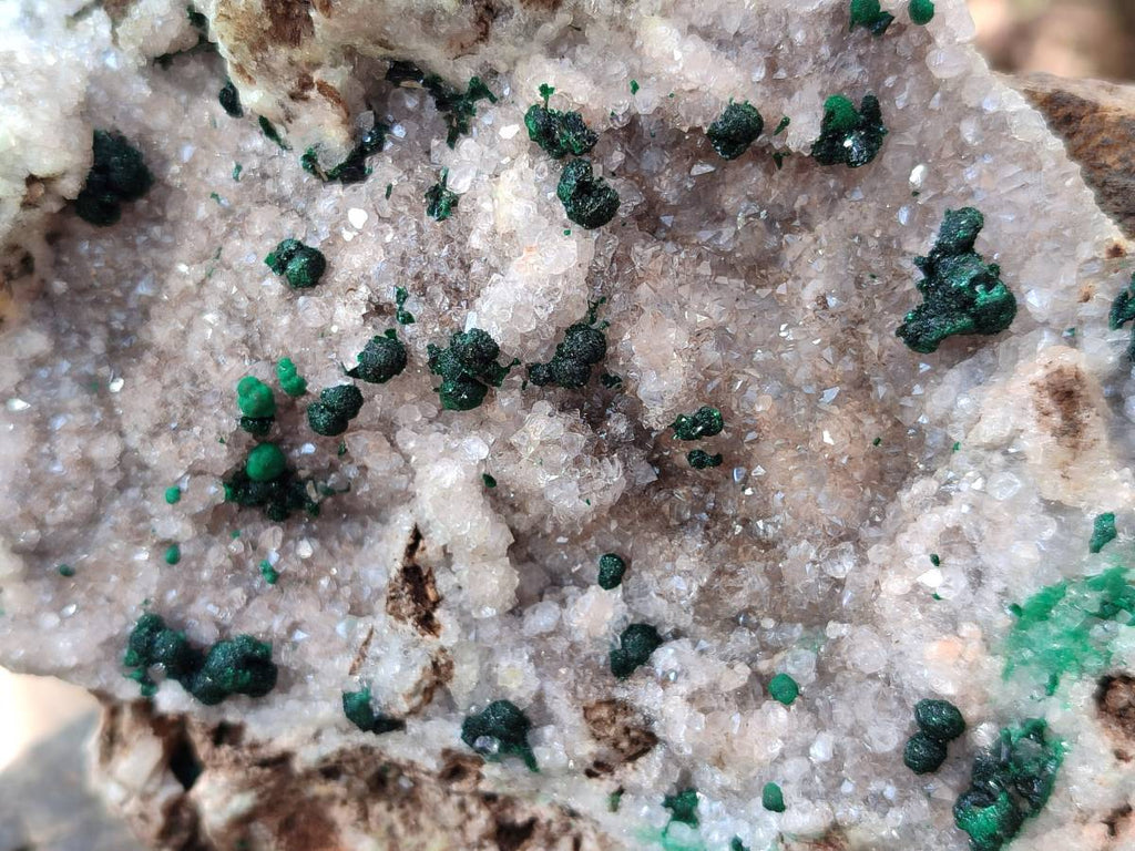 Natural Ball Malachite On Dolomite Matrix Specimens x 2 From Kambove, Congo - Toprock Gemstones and Minerals 