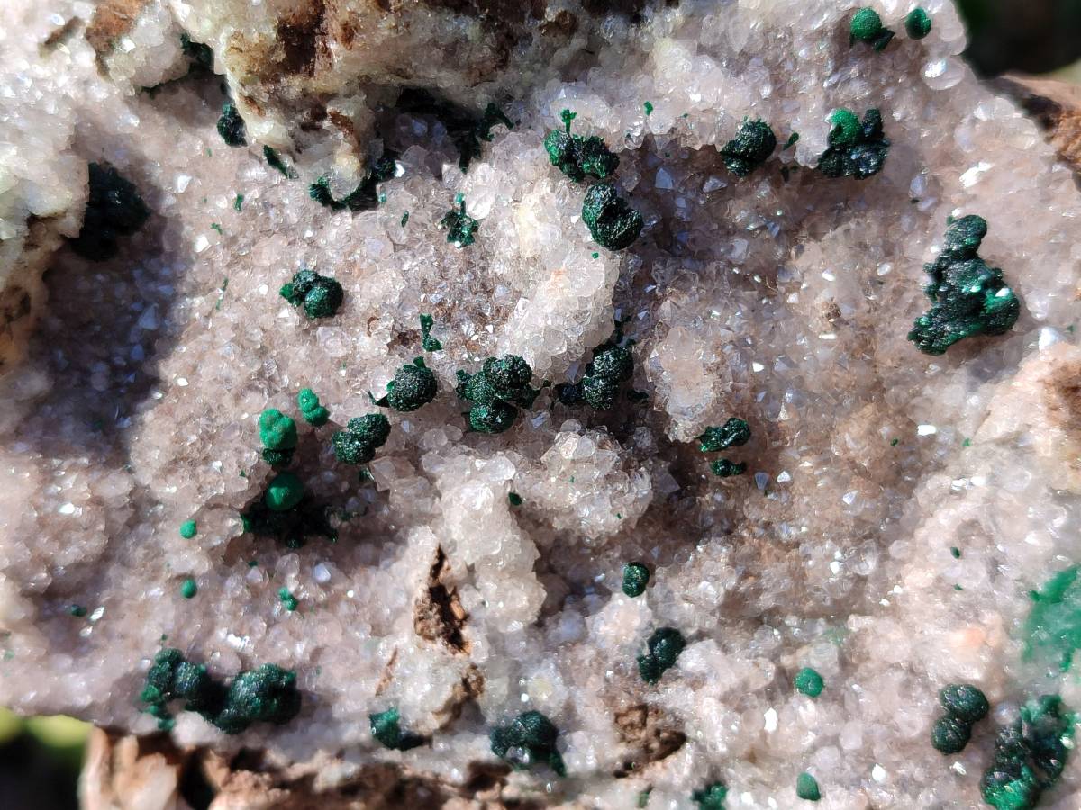 Natural Ball Malachite On Dolomite Matrix Specimens x 2 From Kambove, Congo - Toprock Gemstones and Minerals 