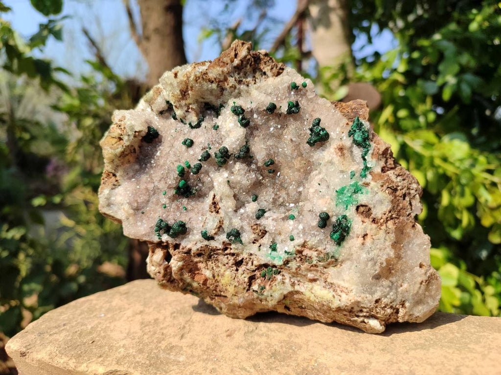 Natural Ball Malachite On Dolomite Matrix Specimens x 2 From Kambove, Congo - Toprock Gemstones and Minerals 