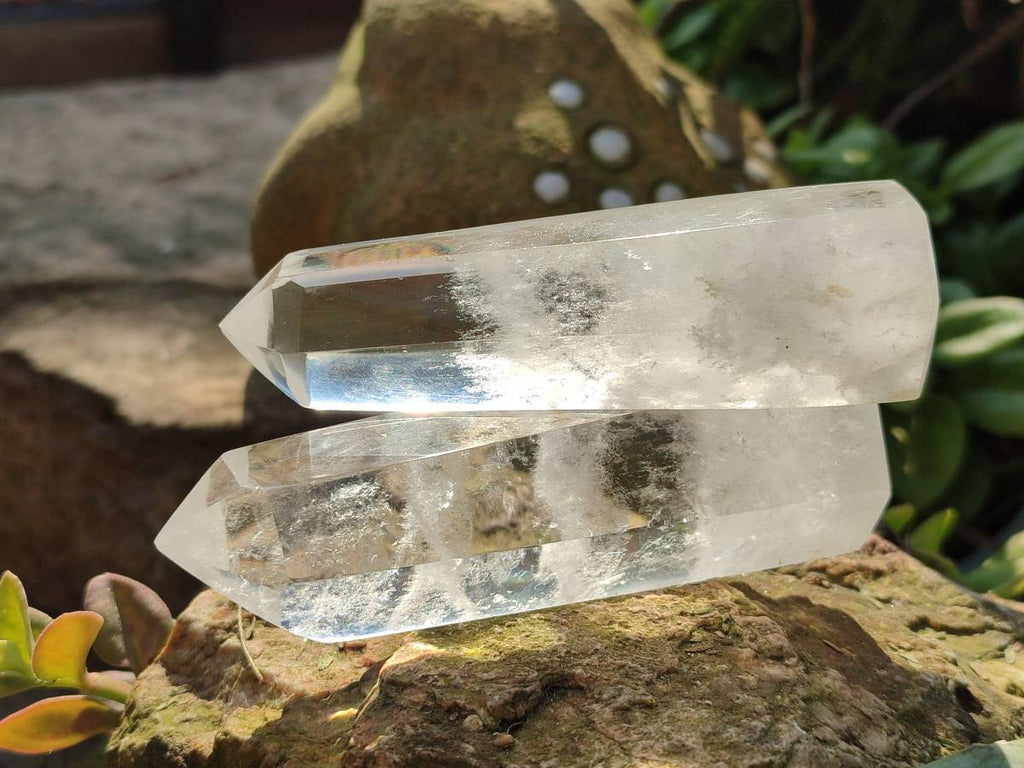 Polished Clear Quartz Crystals x 6 From Madagascar - Toprock Gemstones and Minerals 