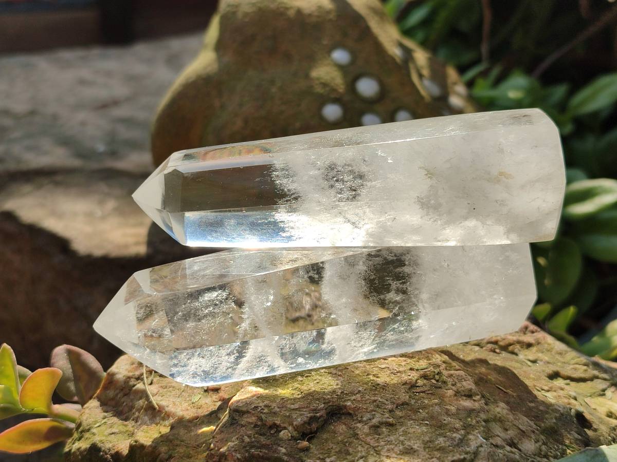 Polished Clear Quartz Crystals x 6 From Madagascar - Toprock Gemstones and Minerals 