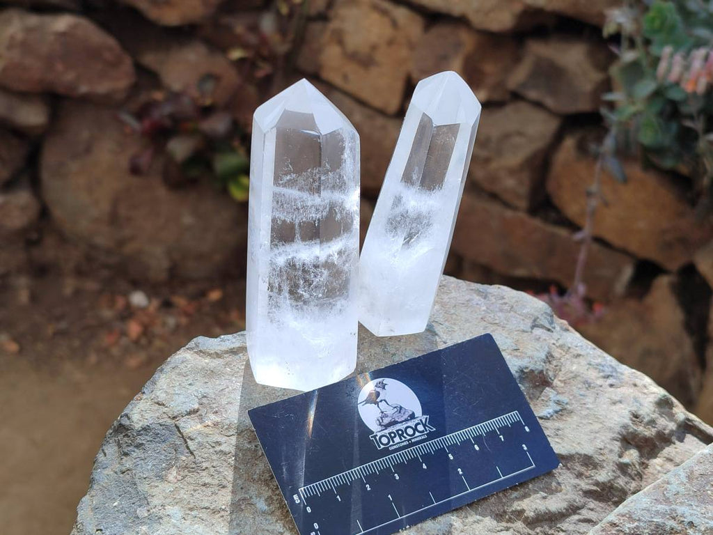 Polished Clear Quartz Crystals x 6 From Madagascar - Toprock Gemstones and Minerals 