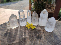Polished Clear Quartz Crystals x 6 From Madagascar