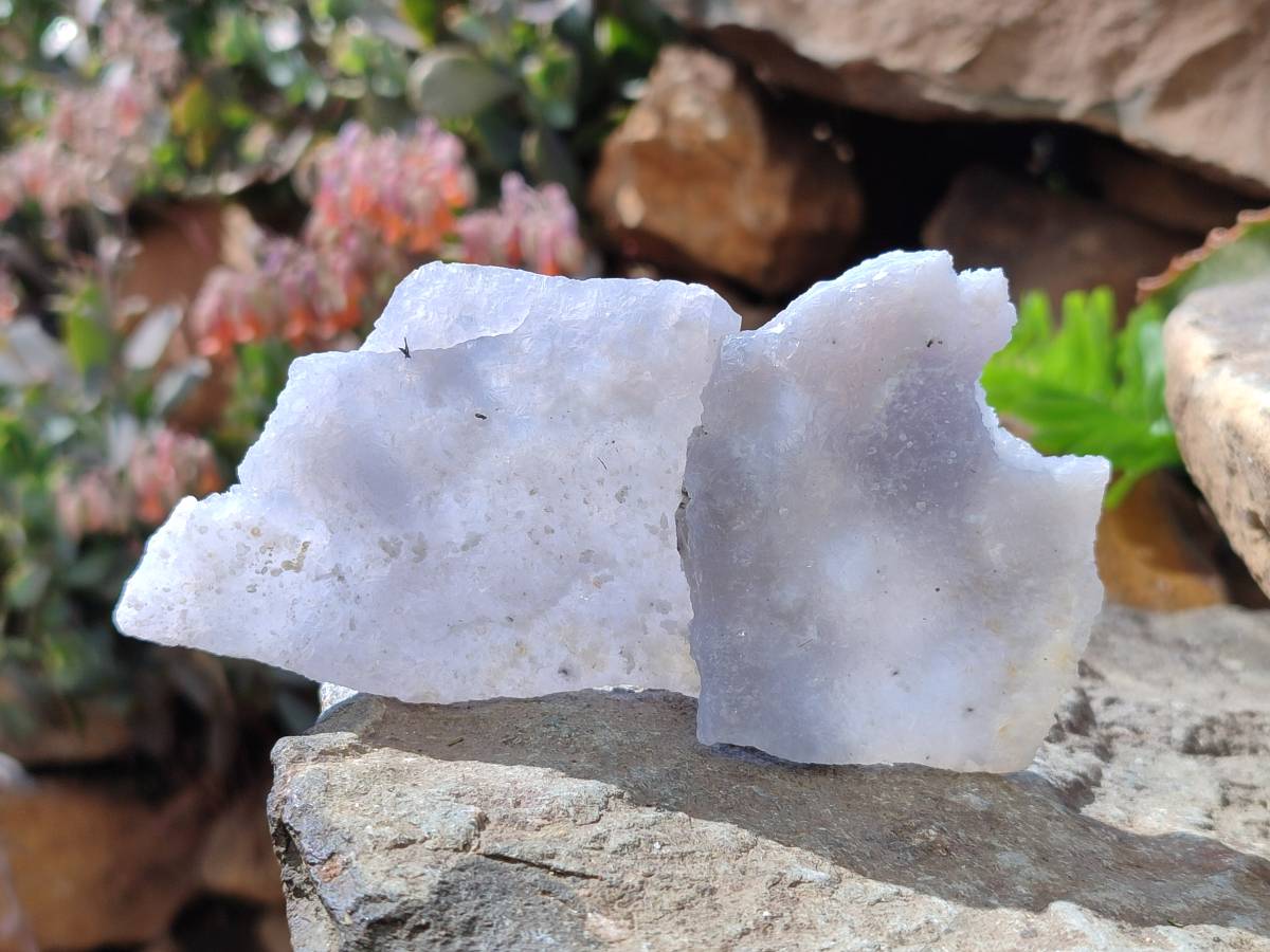 Natural Etched Blue Chalcedony Specimens x 12 From Nsanje, Malawi - Toprock Gemstones and Minerals 