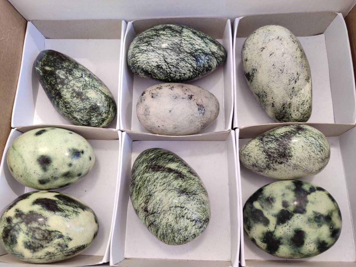 Polished Leopard Stone Palm Stones x 9 From Zimbabwe - Toprock Gemstones and Minerals 
