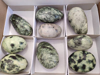 Polished Leopard Stone Palm Stones x 9 From Zimbabwe